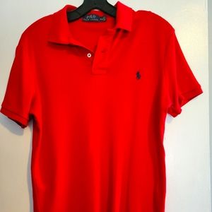 red polo shirt